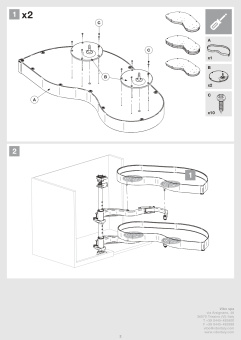 FlyMoon V3 Galaxy левый д/фасада 450мм с 2-мя полками, с амортизатором, белый/хром